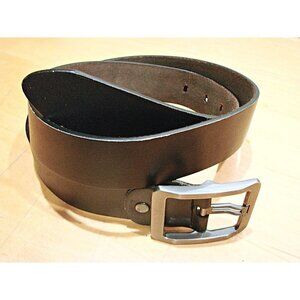 Oveynersin Mens Black Genuine Leather Metal Buckle Adjustable Dress Belt 43/110